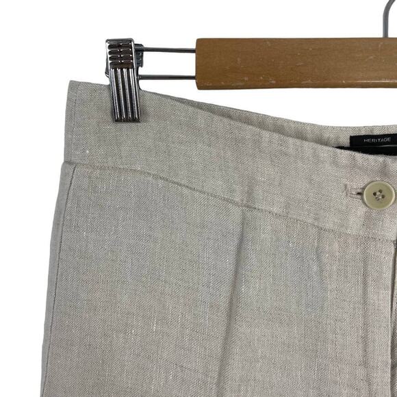 Talbots Heritage Linen Straight Leg High Waist Beige Trousers Pants SZ 6 Neutral - Picture 3 of 13